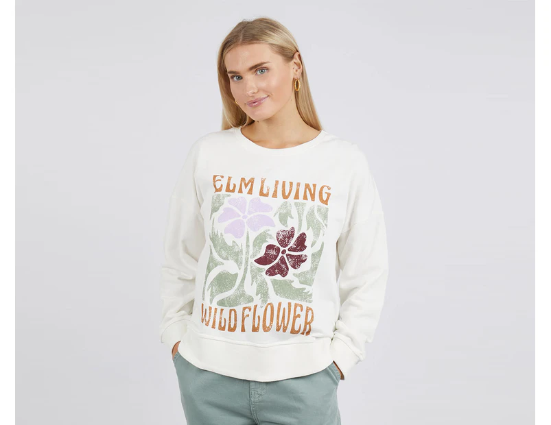 Elm Women's Wildflower Crew Sweatshirt - Winter White