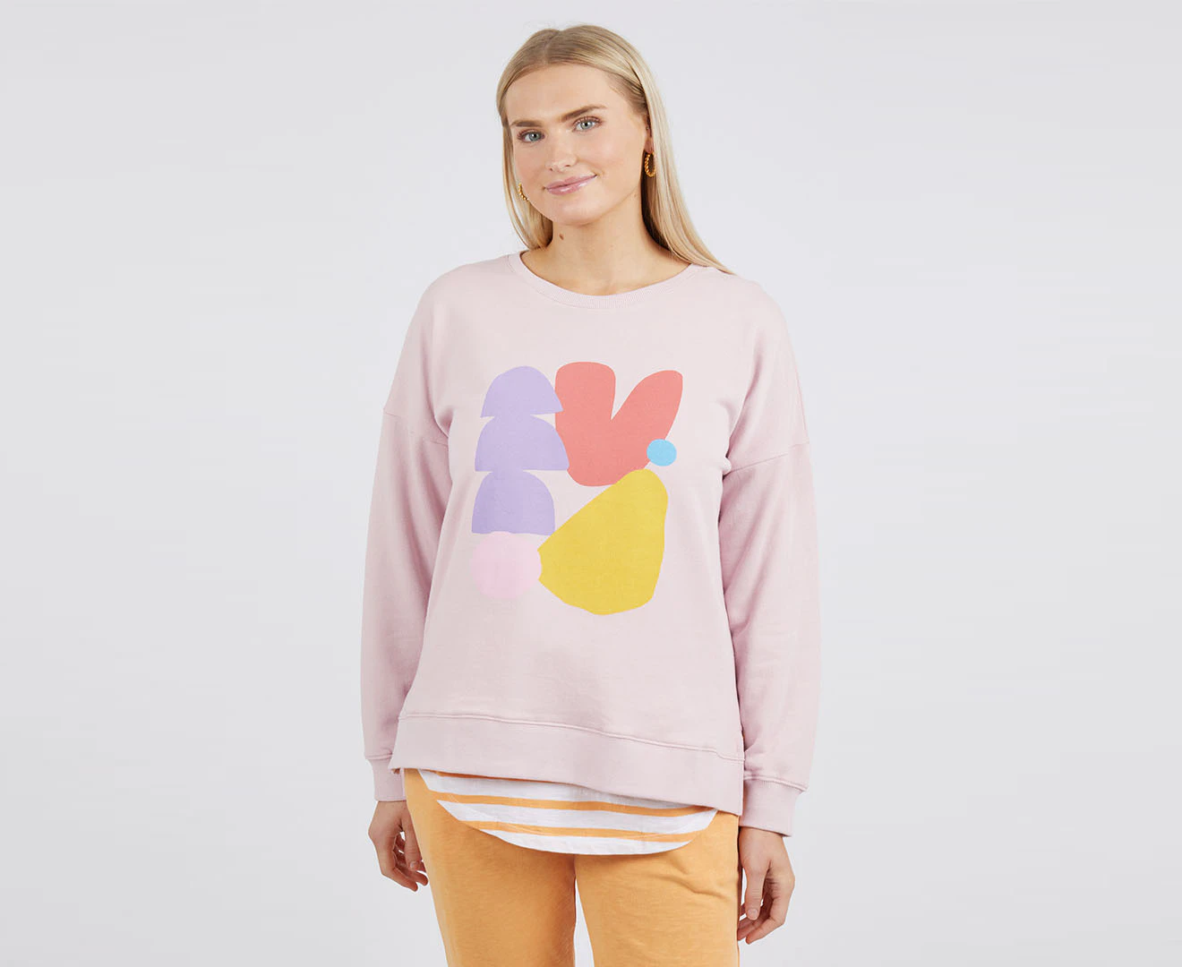 Elm Women's Xander Abstract Crew Sweatshirt - Pink