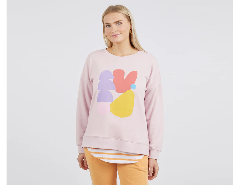 Elm Women's Xander Abstract Crew Sweatshirt - Pink