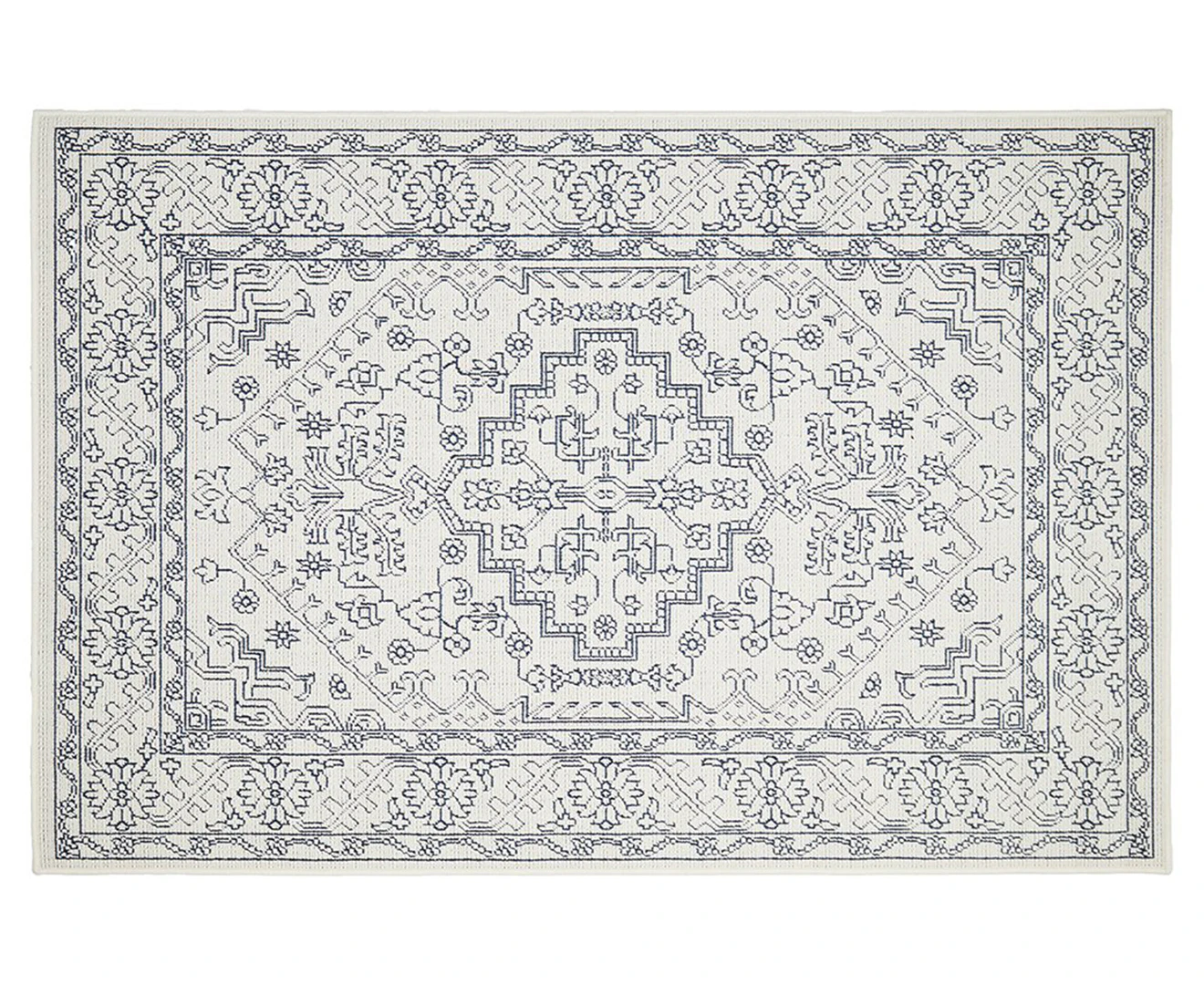 Rug Culture 160x110cm Seaside 5555 Outdoor Rug - White/Navy