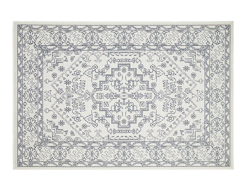 Rug Culture 160x110cm Seaside 5555 Outdoor Rug - White/Navy