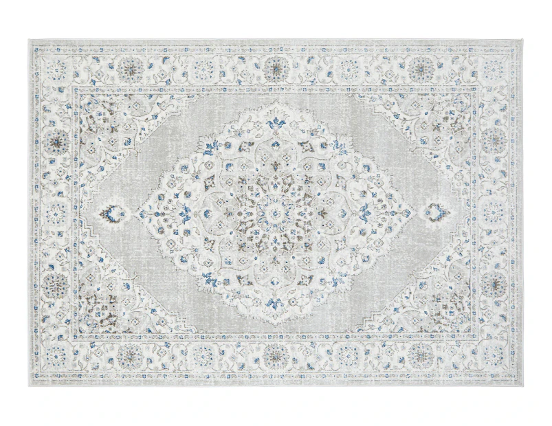 Rug Culture 230x160cm Emotion 77 Silk Look Transitional Rug - Silver