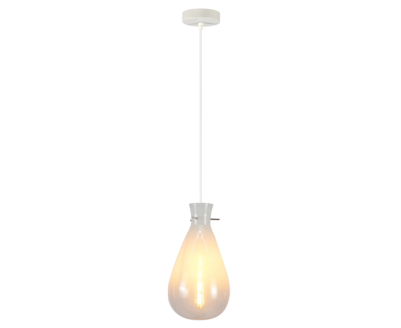 Orson Glass Teardrop Pendant Ceiling Light Lamp White