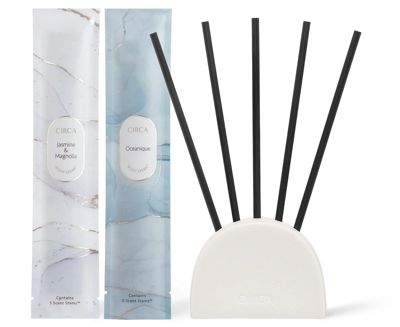 Circa Oceanique + Jasmine & Magnolia Liquidless Diffuser Scent Stems Duo Set