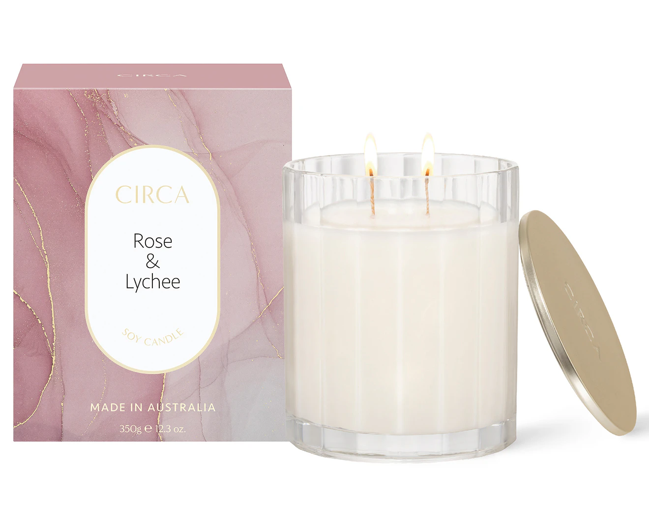 Circa Rose & Lychee Scented Soy Candle 350g