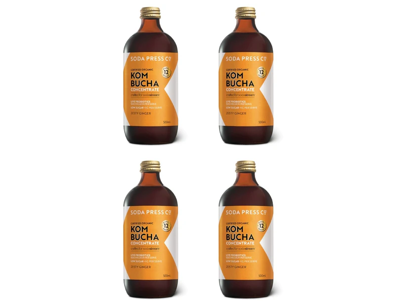 Sodastream Soda Press 4 Pack Organic Syrup 500ml - Kombucha