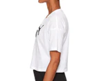 Puma Women's Essentials Logo Cropped Tee / T Shirt / Tshirt - White