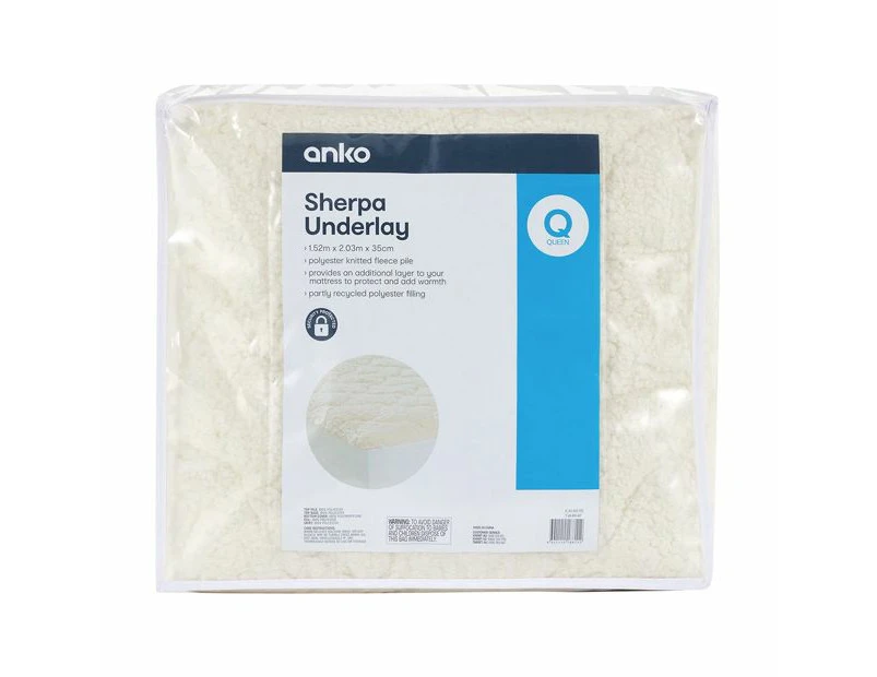 Sherpa Underlay, Queen Bed - Anko