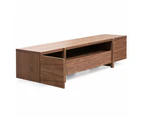 New York Lowline 2.1m Wooden TV Entertainment Unit - Walnut