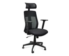 Benson Mesh Fabric Office Chair With Head Rest - Black