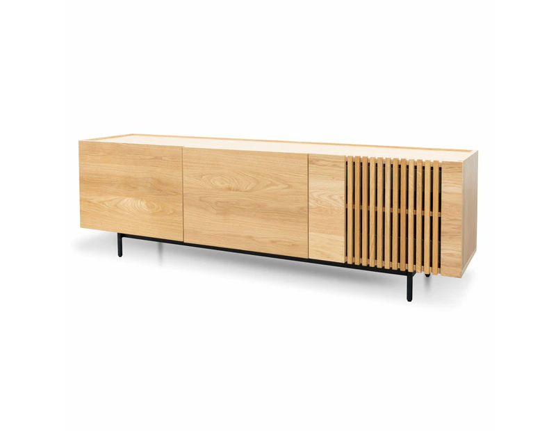 Onito 180cm TV Entertainment Unit - Natural with Black Legs