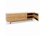 Onito 180cm TV Entertainment Unit - Natural with Black Legs