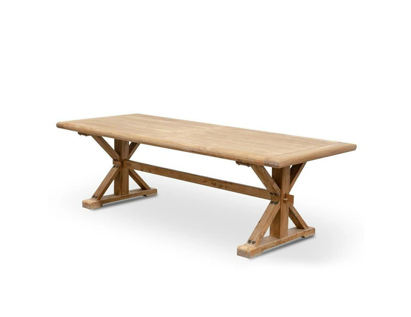 Winston Reclaimed 2.4m Elm Wood Dining Table - Rustic Natural