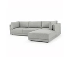 Kerry 3 Seater Fabric Right Chaise Fabric Sofa - Graphite Grey