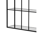 Elle Grey Glass Small Shelving Unit - Black Frame