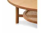 Justina Solid Oak Round Coffee Table - Natural