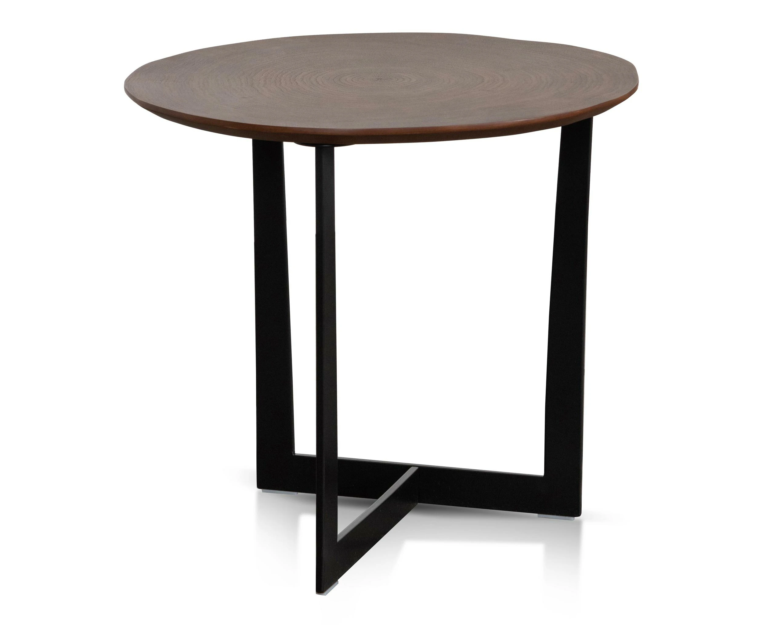 Medrano Side Table - Walnut Top and Black Leg