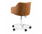 Hester Office Chair - Tan with White Base