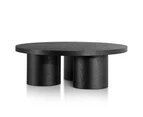 Damian 100cm Wooden Round Coffee Table - Black