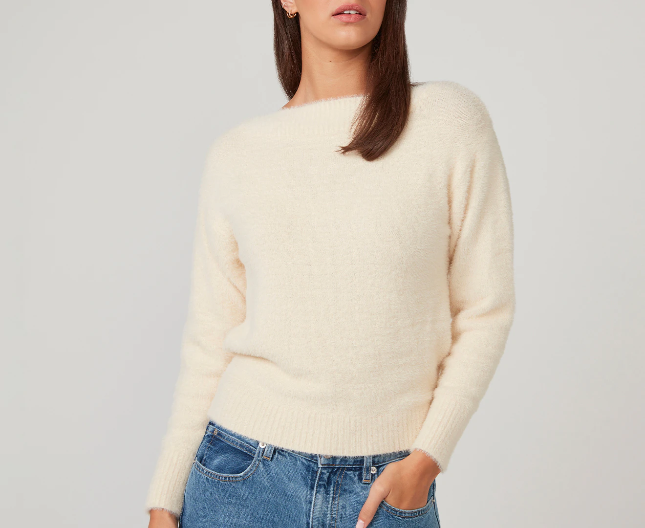 Stella Women's Boatneck Knit Jumper - Oyster