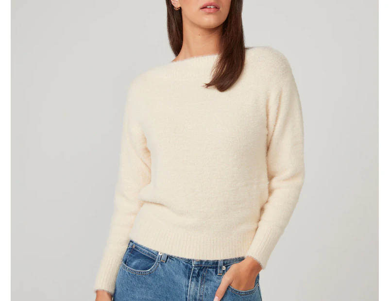 Stella Women's Boatneck Knit Jumper - Oyster