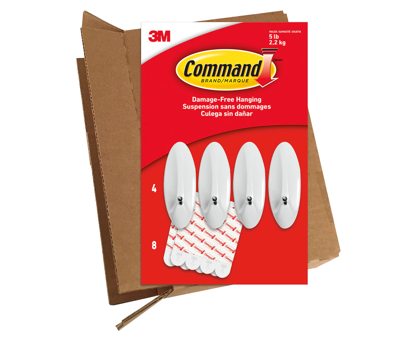 Command Large Adhesive Wire Hooks 4-Pack - White