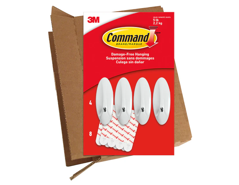 Command Large Adhesive Wire Hooks 4-Pack - White