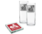Holden 4-Piece Highball Glasses & Coasters Pack