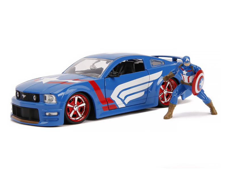 Marvel Captain America 2006 Ford Mustang GT Toy Car & Figure