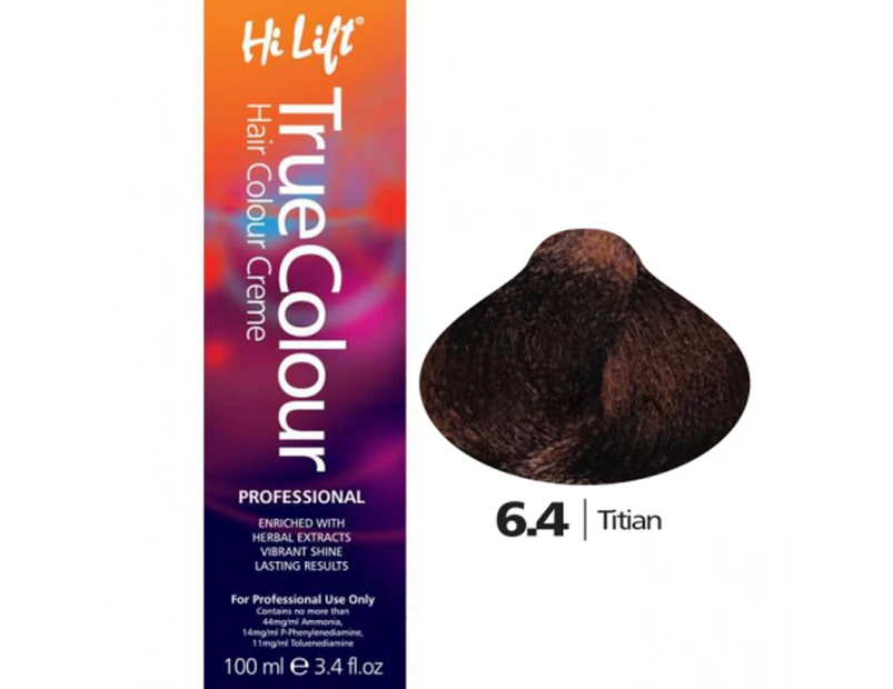Hi Lift True Colour Permanent Hair Color Cream 6.4 Titian 100ml