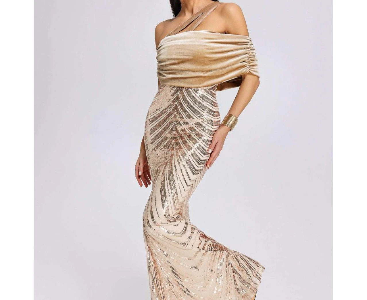 Emerlynn Strapless Sequin Maxi Dress