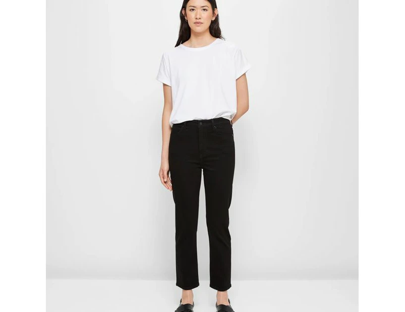 Target Alexa Straight High Rise Crop Length Denim Jeans - Black