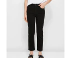 Target Alexa Straight High Rise Crop Length Denim Jeans - Black