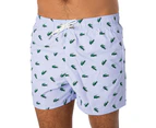 Lacoste Men's Croc Pattern Swim Shorts - Blue
