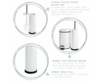 2pc Round Stainless Steel Toilet Brush & Bin Set - 3L - Chrome