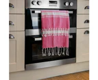 Nicola Spring 100% Turkish Cotton Micro Hand Towel Set - Navy / Pink - Set of 4