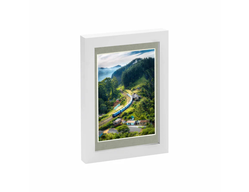 Nicola Spring Photo Frame with 4" x 6" Mount - 5" x 7" - White/Grey