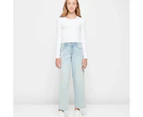 Target Long Sleeve Baby Cropped Top - White