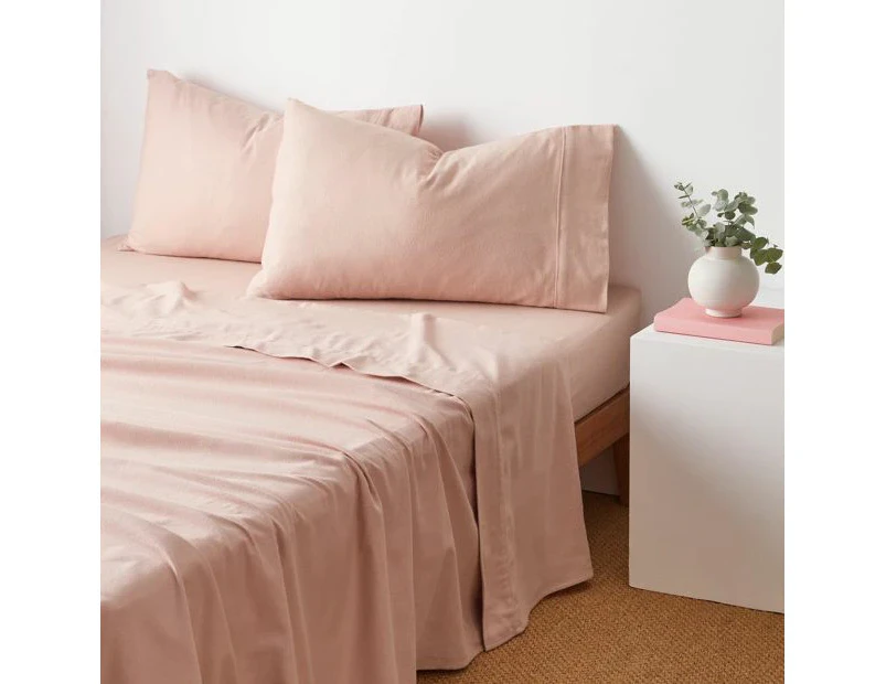 Target Plain Dyed Flannelette Sheet Set - Pink