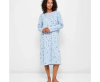 Target Long Sleeve Traditional Pintuck Sleep Nightie - Blue