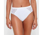 Target Australian Cotton and Lace High Cut Briefs - White