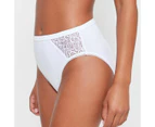 Target Australian Cotton and Lace High Cut Briefs - White