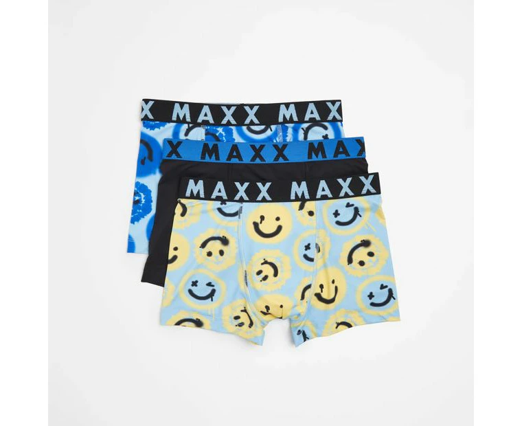 Boys Microfibre Trunks 3 Pack - Maxx - Blue