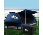 Weisshorn Double Swag Camping Swags Canvas Free Standing Dome Tent Dark Blue 4CM