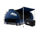 Weisshorn Double Swag Camping Swags Canvas Free Standing Dome Tent Dark Blue 4CM