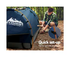 Weisshorn Double Swag Camping Swags Canvas Free Standing Dome Tent Dark Blue 4CM