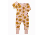 Bonds Baby Zip Wondersuit - Sleepy Sunflowers/Pink