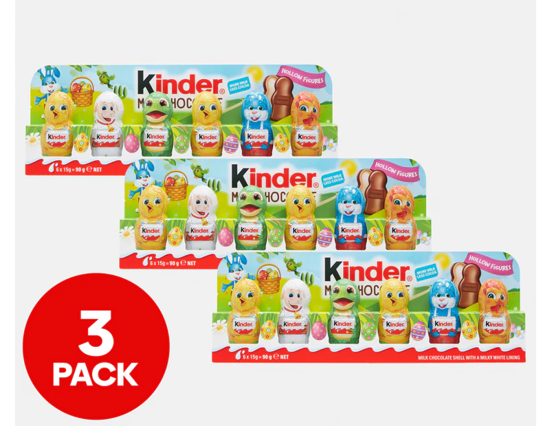 3 x Kinder Easter Chocolate Figurines 90g 6pk