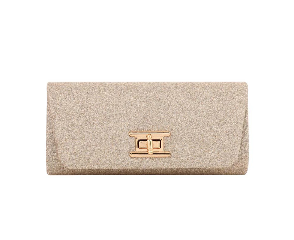 Tenpell Elegant Fashion Clutch Purses Magnetic Square Bag for Womens-Gold