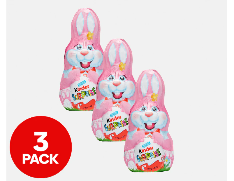 3 x Kinder Surprise Bunny Pink 75g